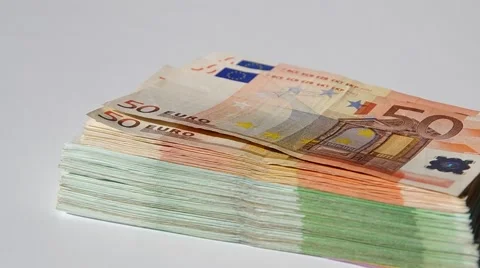 Much money Euro banknotes Stock Footage 67854953
