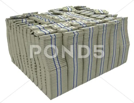 Much money. large stack of us dollars Stock Illustration