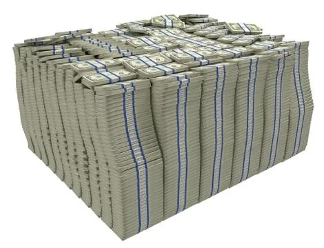 Much money. large stack of us dollars Illustrazione stock