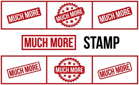 Much More Rubber Stamp Set Vector Stock Illustration