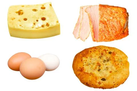 Much products on white background Stock Photos