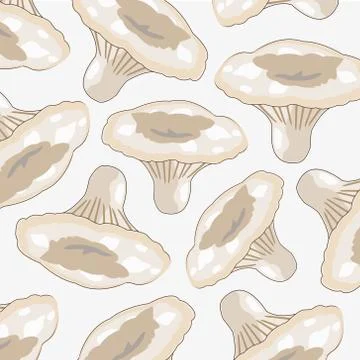 Much white mushrooms Stock Illustration