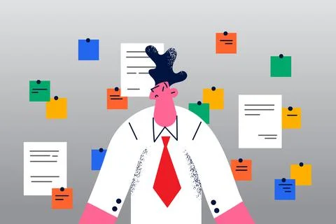 Much work and reminders concept Illustrazione stock