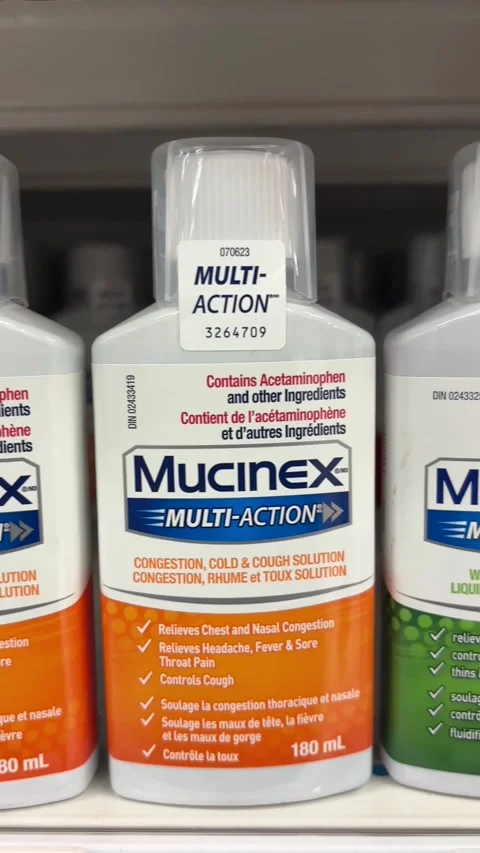 Mucinex multi-action products 스톡 동영상 309473845