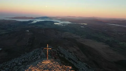 Muckish full moon sunset Stock Footage 219241284