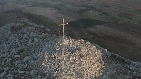 Muckish mountain cross Stock Footage 219241377