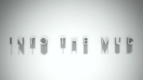 Into the mud 3D title animation with shadows on a white background Video stock 298005674