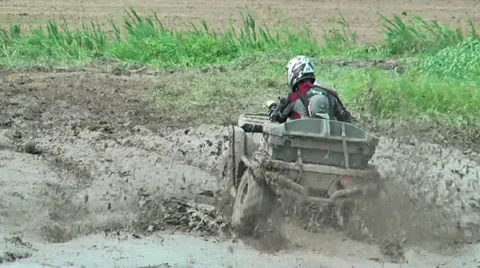 Mud  4x4 race in summer Stock Footage 36678072