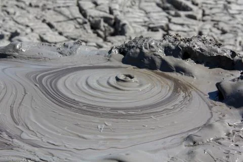 Mud active volcano in Azerbaijan. Stock Photos