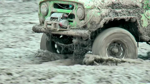 Mud adventure race 4x4 Stock Footage 36678341