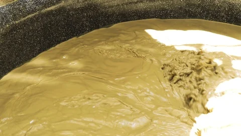 Mud bath for spa procedures for body therapy in health center close up. Mud bath Stock Footage 93228725