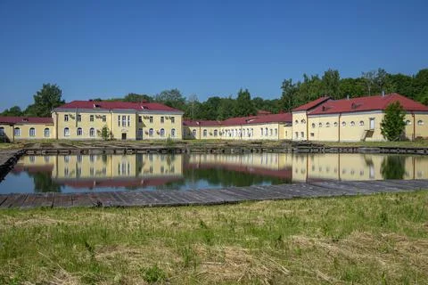 Mud baths building in an old resort. Staraya Russa, Russia Stock Photos