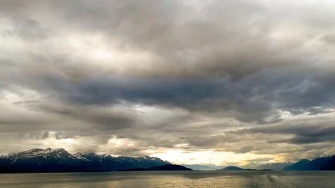 Mud bay alaska mountain range at sunset Stock-Footage 93018192
