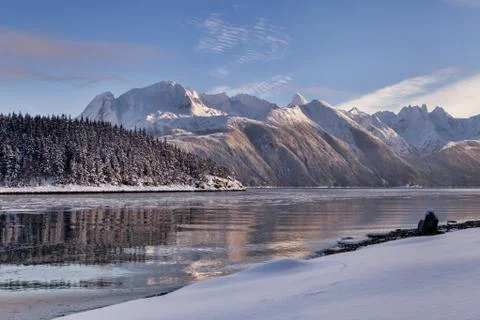 Mud bay with snow Stock Photos