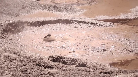 Mud Bubbles Bursting Stock Footage 124625376