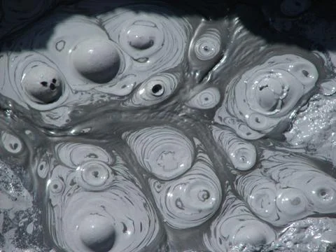 Mud bubbles in Lassen volcanic park 스톡 사진