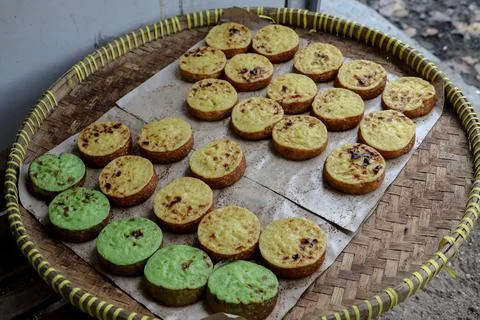 Mud cake on a tray Stock Photos