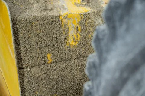 Mud-covered surface of construction machinery Stock Photos