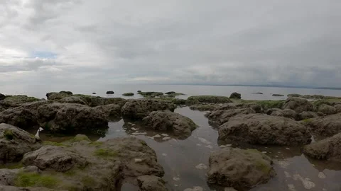 Mud flats and waves at morecambe Vidéo 335882957