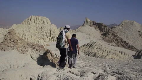 Mud glacier inside Hingol national park Stock Footage 201943774