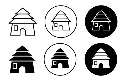 Mud hut icon Illustration