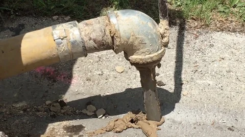 Mud Jacking Close Up 스톡 동영상 77143126