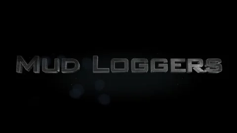 Mud Loggers title 3D metal text on black alpha channel background Stock Footage 301263971