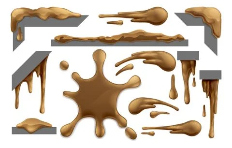 Mud or Chocolate Messy Blobs Splats and Drips Stock Illustration