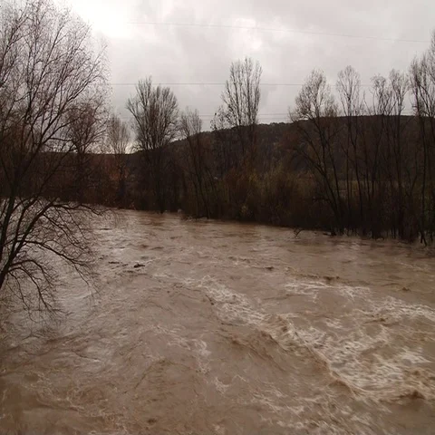 Mud overflowing river Stock Footage 69290963