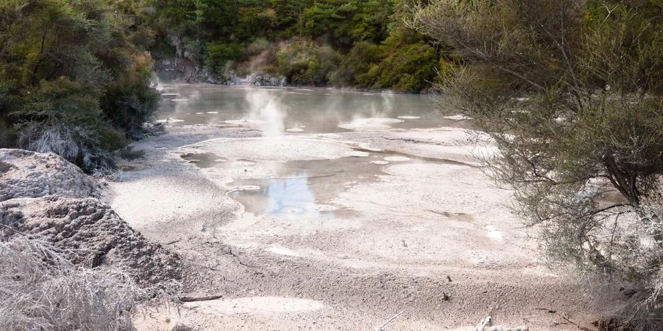Mud pools Stock Photos