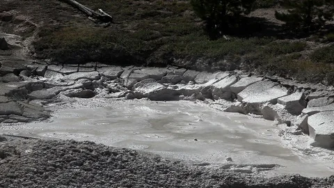 Mud Pots in Yellowstone Stock Footage 89412020