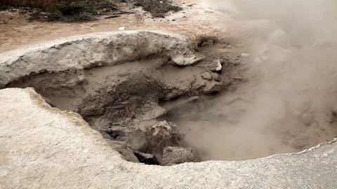 Mud Pots in Yellowstone Stock Footage 89412036