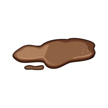 Mud puddle accumulating water forming liquid brown splatter Illustrazione stock