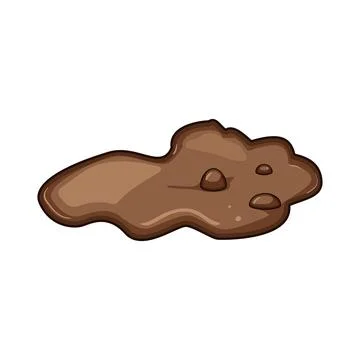 Mud puddle cartoon drawing with dirt elements Stock Illustration