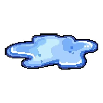 Mud puddle pixel art vector illustration Stock Illustration