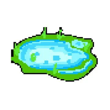 Mud puddle pixel art vector illustration Stock Illustration