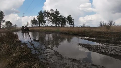 Mud puddle sprays from Maverick X3 Stock Footage 156655162