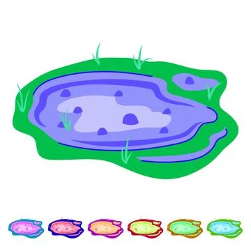 Mud puddle vector cartoon graphic Stock Illustration