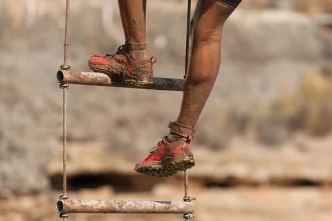 Mud race runner Stock Photos