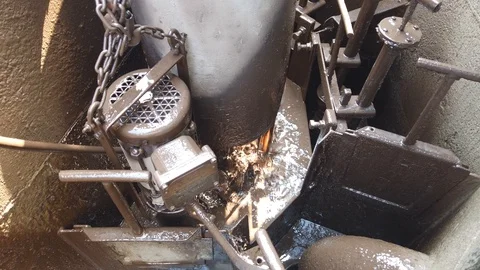 Mud return from the oil well while drilling Stock Footage 111162782