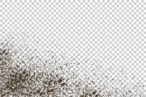 Mud splash isolated transparency background. Illustrazione stock