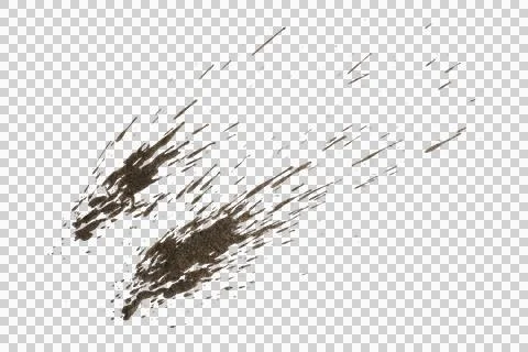 Mud splash isolated transparency background. Illustrazione stock