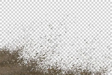 Mud splash isolated transparency background. Stock Illustration