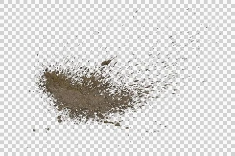 Mud splash isolated transparency background. Stock Illustration