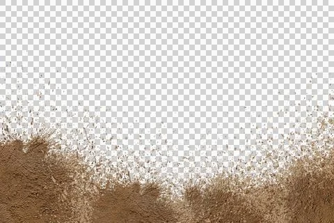Mud splash isolated transparency background. Stock Photos