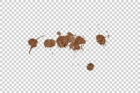 Mud splash isolated transparency background.. Stock Photos