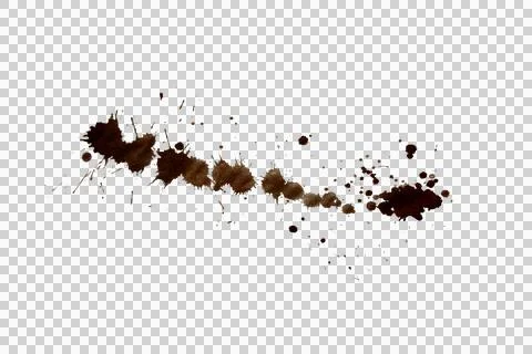 Mud splash isolated transparency background. Stock Photos