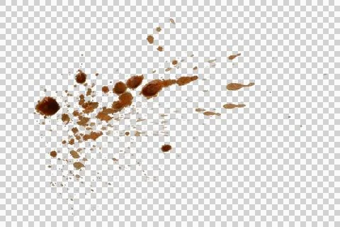 Mud splash isolated transparency background. Stock Photos