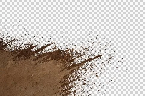 Mud splash isolated transparency background. Stock-Fotos