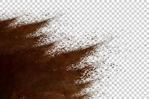 Mud splash isolated transparency background. Foto stock